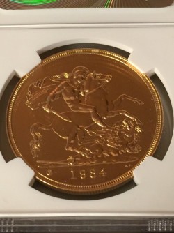 1984年英国5ポンド金貨 NGC MS69