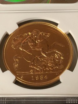 1984年英国5ポンド金貨 NGC MS69