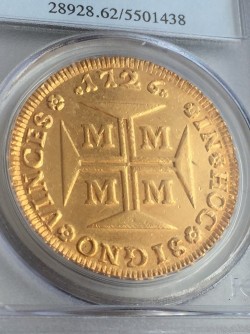 1726年 ブラジル 20000レイス金貨 PCGS MS62