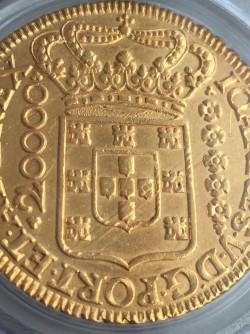 1726年 ブラジル 20000レイス金貨 PCGS MS62