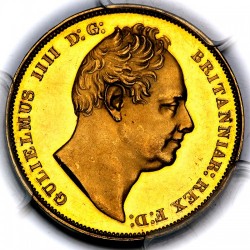 存在おそらく1枚のみ 1830年 英国 ウィリアム4世 パターン (Pattern) プルーフ ソブリン金貨 PCGS PR62 DCAM 存在おそらく1枚のみ 1830年 英国 ウィリアム4世 パターン (Pattern) プルーフ ソブリン金貨 PCGS PR62 DCAM