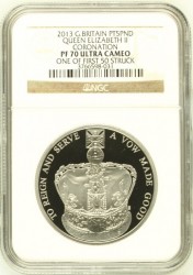 最高鑑定 36枚のみ 2013年英国エリザベス2世即位記念 3オンス プラチナ硬貨 NGC PF70UC 最高鑑定 36枚のみ 2013年英国エリザベス2世即位記念 3オンス プラチナ硬貨 NGC PF70UC