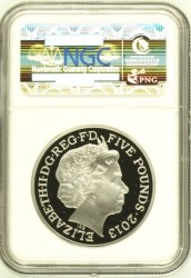 最高鑑定 36枚のみ 2013年英国エリザベス2世即位記念 3オンス プラチナ硬貨 NGC PF70UC