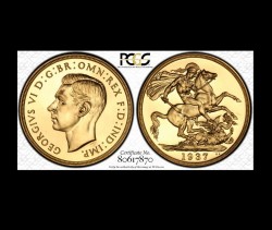 1937年英国ジョージ六世プルーフ金貨4枚 PCGS セット