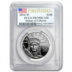 残り2枚 2016年米国$100プラチナ硬貨 PCGS PR70DCAM First Strike