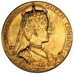 唯一鑑定 & 高鑑定 1902年英国エドワード7世即位記念ゴールドメダル PCGS MS66