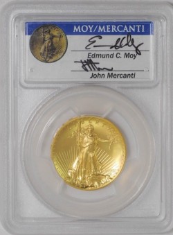 1枚のみ 2009年ウルトラハイリリーフ金貨 PCGS MS70PL FS Moy & Mercanti サイン入り