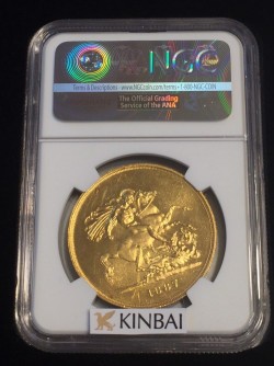 プルーフライク 1887年英国ヴィクトリア女王5ポンド金貨 NGC MS63PL