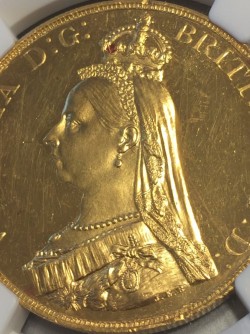 プルーフライク 1887年英国ヴィクトリア女王5ポンド金貨 NGC MS63PL