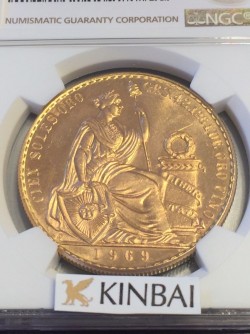 発行数540枚 1969年 ペルー 100ソル金貨 NGC MS65