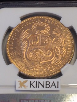 発行数540枚 1969年 ペルー 100ソル金貨 NGC MS65