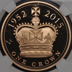 <FONT color=blue>大特価！</FONT>2015年 英国 即位最長記念 5ポンドプルーフ金貨 NGC PF69 Ultra Cameo