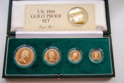 1980年英国ヤングエリザベス プルーフ金貨4枚セット