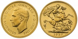 1937年英国ジョージ6世プルーフ金貨4枚 セット