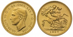 1937年英国ジョージ6世プルーフ金貨4枚 セット