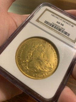 8エスクード金貨も人気が出てきました。1801年メキシコ 8エスクード金貨 NGC AU58