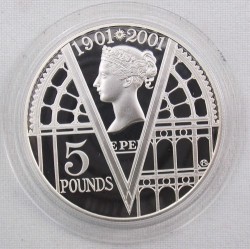 限定200セット 2001年英国イギリス ヴィクトリア 追悼100年記念 5ポンド金貨＆銀貨セット
