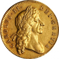 PCGS最高鑑定 1682年 英国 チャールズ2世 5ギニー金貨 PCGS AU50