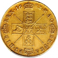 PCGS最高鑑定 1682年 英国 チャールズ2世 5ギニー金貨 PCGS AU50