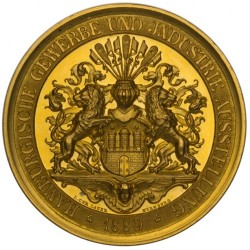 1889年ドイツ German States Hamburg ゴールドメダル (12.5ダカット相当）NGC MS63