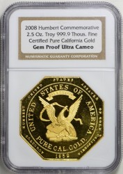 2008年ハンバート2.5オンス金貨 NGC Gem Proof