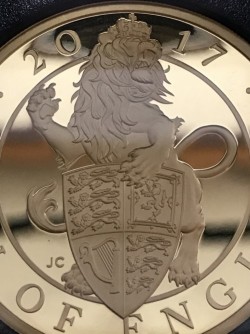 最後の一枚 2017年英国 クイーンズ・ビースト-イギリスのライオン 5オンスプルーフ金貨