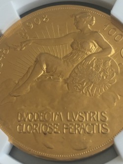 1908年 オーストリア 100コロナプルーフ金貨 雲上の女神 NGC PR61
