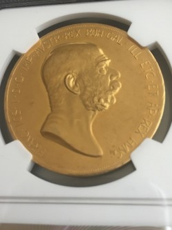 1908年 オーストリア 100コロナプルーフ金貨 雲上の女神 NGC PR61