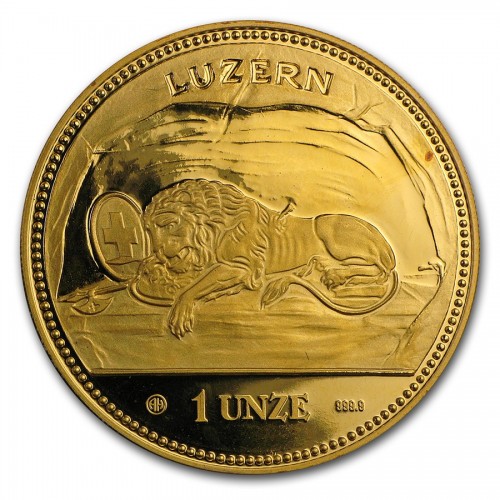 発行54枚のみ 1988年 スイス 嘆きのライオン 1オンスプルーフ金貨 PCGS