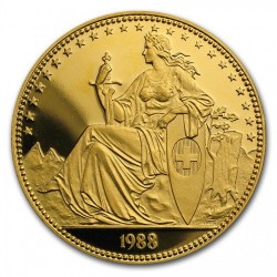 発行54枚のみ 1988年 スイス 嘆きのライオン 1オンスプルーフ金貨 PCGS PR65DCAM