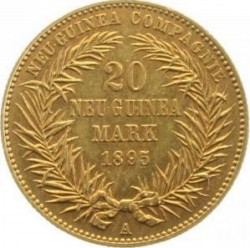 入手困難 激レア 1895-A ドイツ領ニューギニー 極楽鳥 20マルク EF