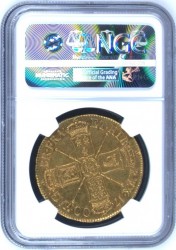 3番目！ 1700年 イギリス ウィリアム3世 5ギニー金貨 NGC AU58