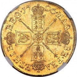 1706年 イギリス アン女王 5ギニー金貨 NGC MS61