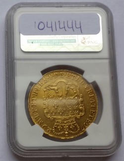 NGCで3番目 1729年 英国 ジョージ2世 5ギニー金貨 NGC AU55