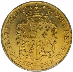 1729年 英国 ジョージ2世 5ギニー金貨 E.I.C. PCGS AU55