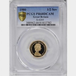 1980年 英国 ヤングエリザベス プルーフ金貨4枚 PCGS PR68DCAM セット
