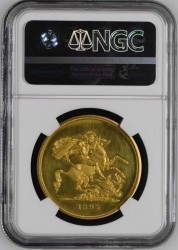 1893年 英国 ヴィクトリア・ベールヘッド 5ポンドプルーフ金貨 NGC PF62 Ultra Cameo