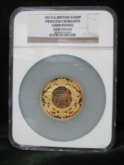 2015年 英国 シャーロット洗礼500ポンド金貨NGC GEM PROOF