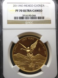 最高鑑定 2011年 メキシカン リベルタード金貨 NGC PF70 Ultra Cameo