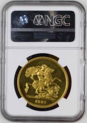 値下げしました 発行わずか797枚! 1887年 英国 ヴィクトリア ジュビリー 5ポンドプルーフ金貨 NGC PF61 CAMEO 値下げしました 発行わずか797枚! 1887年 英国 ヴィクトリア ジュビリー 5ポンドプルーフ金貨 NGC PF61 CAMEO