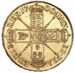 1700年 英国 ウィリアム3世 5ギニー金貨