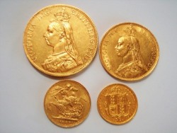 1887年 英国 ヴィクトリア ジュビリー 金貨4枚セット