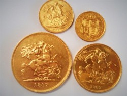1887年 英国 ヴィクトリア ジュビリー 金貨4枚セット