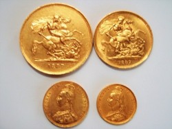1887年 英国 ヴィクトリア ジュビリー 金貨4枚セット