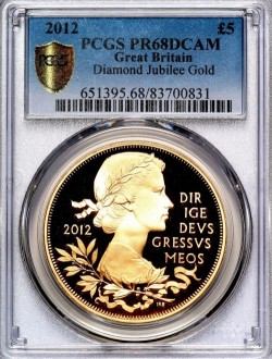2012年 英国 ダイアモンド・ジュビリー5ポンド金貨 PCGS PR68DCAM