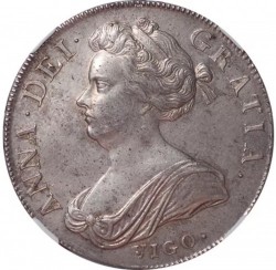 美しい 1703年 英国 アン女王 VIGO クラウン銀貨 NGC AU50