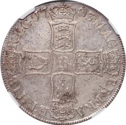 美しい 1703年 英国 アン女王 VIGO クラウン銀貨 NGC AU50