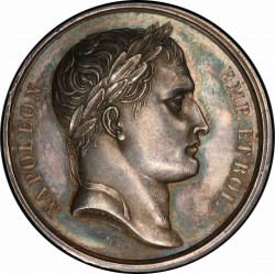 鑑定1枚のみ デザインが素晴らしい 1807年 フランス ナポレオン シルバーメダル PCGS SP63