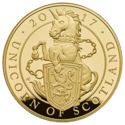 発行75枚のみ 2017年 英国 クーンズ・ビースト ユニコーン・オブ・スコットランド 5オンスプルーフ金貨