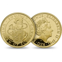 発行400枚のみ 2017年 英国 クーンズ・ビースト ユニコーン・オブ・スコットランド 1オンスプルーフ金貨